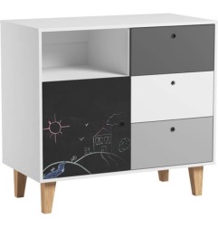 COMMODE BABY BLANC GRAPHITE GRIS GRIS ARDOISE