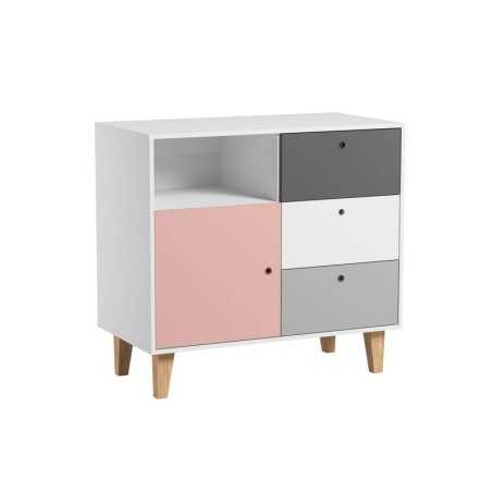 COMMODE BABY BLANC GRAPHITE GRIS ROSE