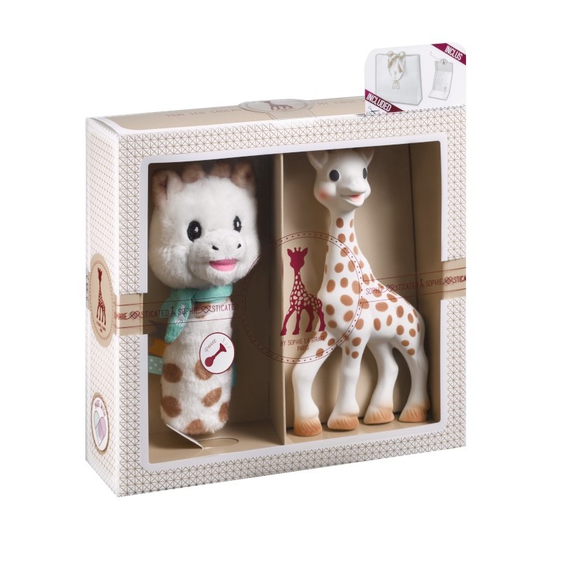 COFFRET NAISSANCE SOPHIE LA GIRAFE AVEC HOCHET POUET