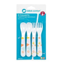 4 COUVERTS D APPRENTISSAGE 2 FOURCHETTES ET 2 CUILLERES DOMINO