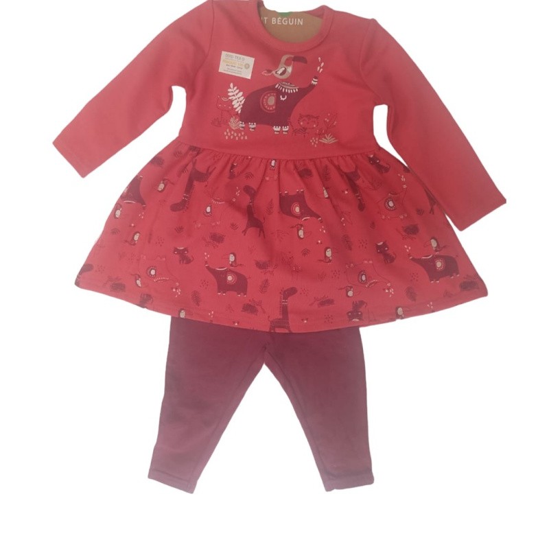 ENS ROBE+LEGGING FILLE CRANBERRY 18M