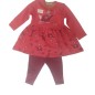 ENS ROBE+LEGGING FILLE CRANBERRY 18M