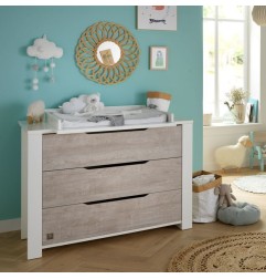 COMMODE 3 TIROIRS SUR MONTANT LOFT BOIS