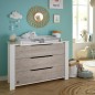 COMMODE 3 TIROIRS SUR MONTANT LOFT BOIS