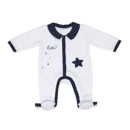 PYJAMA VELOURS BLANC GARCON