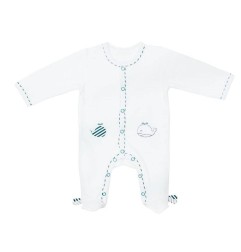 PYJAMA VELOURS OUVERTURE DEVANT TAILLE 1 MOIS BLUE