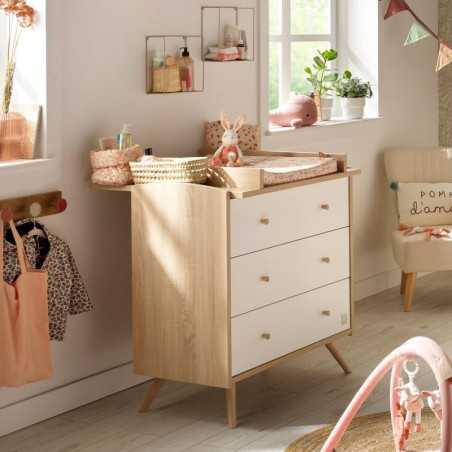 COMMODE 3 TIROIRS BOIS BLANC ACCESS BOIS BLANC