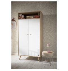 ARMOIRE 2 PORTES ET 1 NICHE BOIS BLANC ACCESS BOIS BLANC