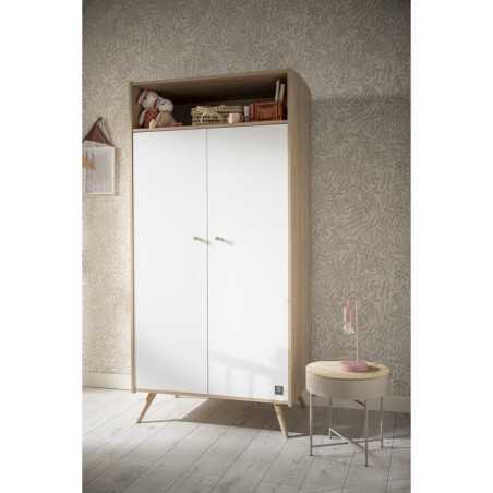 ARMOIRE 2 PORTES ET 1 NICHE BOIS BLANC ACCESS BOIS BLANC