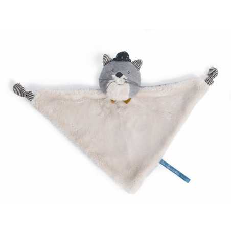 DOUDOU CHAT GRIS CLAIR FERNAND LES MOUSTACHES
