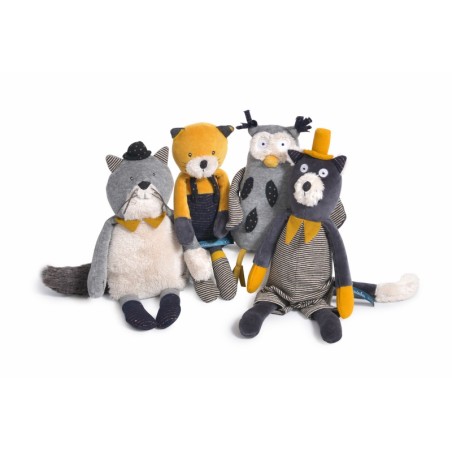 POUPEE CHAT GRIS CLAIR FERNAND LES MOUSTACHES
