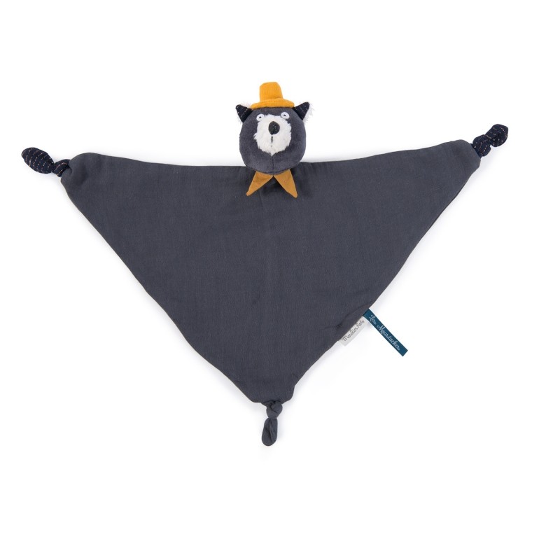 DOUDOU LANGE CHAT GRIS FONCE ALPHONSE LES MOUSTACHES