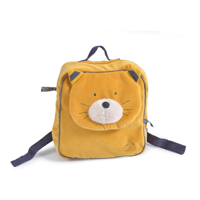 SAC A DOS CHAT MOUTARDE LULU LES MOUSTACHES