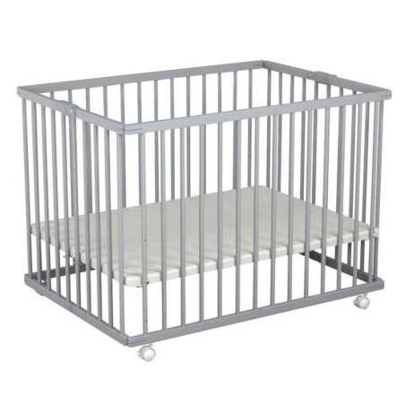 PARC BOIS PLIANT ALIZEE 2 GRIS