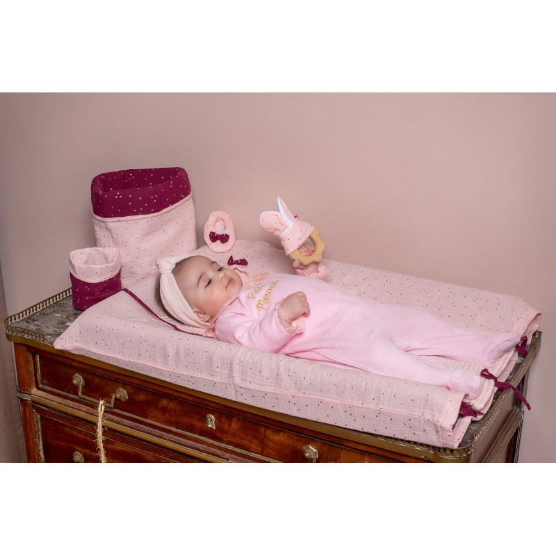 HOUSSE DE MATELAS A LANGER 60 X 80 - GIRLY CHIC