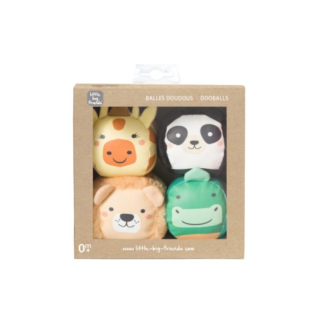 LES DOOBALLS - SET DE 4 BALLES DOUDOUS JUNGLE