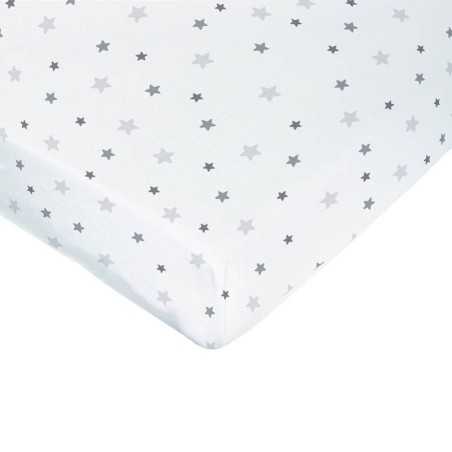 DRAP-HOUSSE JERSEY 40X80 CM STAR GRIS