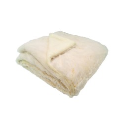 COUVERTURE SNOW DOUBLEE MICRODOUX CREME
