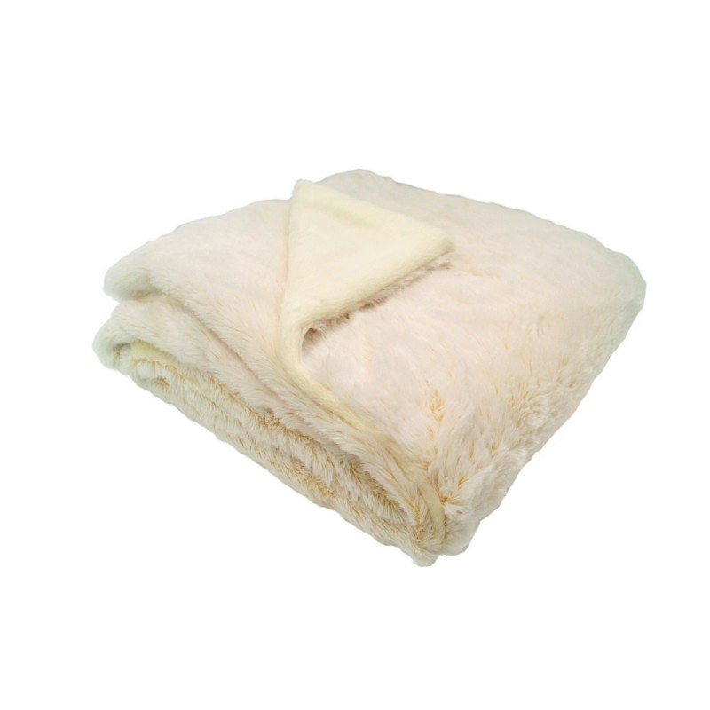 COUVERTURE SNOW DOUBLEE MICRODOUX CREME