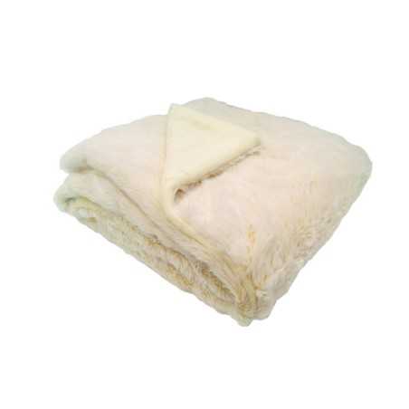 COUVERTURE SNOW DOUBLEE MICRODOUX CREME