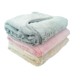 COUVERTURE SNOW DOUBLEE MICRODOUX CREME