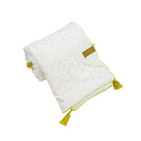 COUVERTURE DOUBLE FACE 75X100 CM LEAFY BUNNY