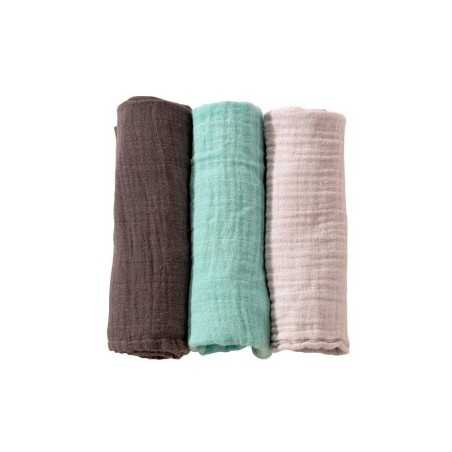 LANGES PASTEL - OEKO TEX - 100% MOUSSELINE DE COTON GAUFREE