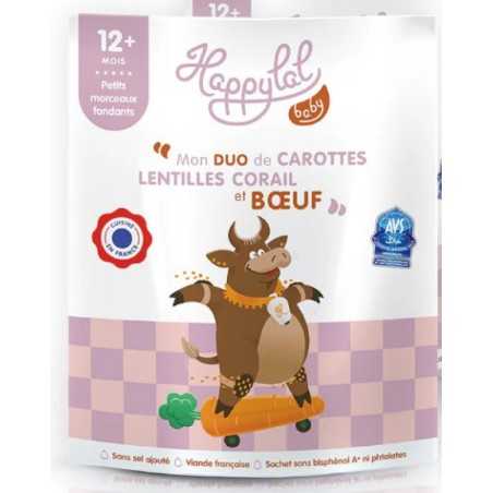 Mon duo de carottes lentillescorail et bœuf 12M