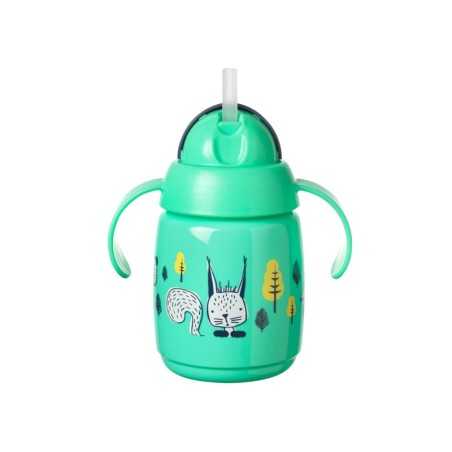 TASSE D'APPRENTISSAGE A PAILLE 300ML 6M+ DECO VERT