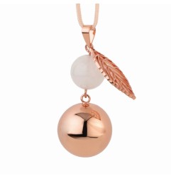BIJOU GROSSESSE BOLA - PERLE ET FEUILLE OR ROSE