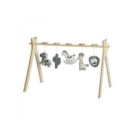 ARCHE D ACTIVITE AVEC 5 JOUETS TRICOT SUSPENDUS TIPI