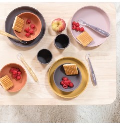 SILICONE BOL (ROSE PALE+CUILLERE)
