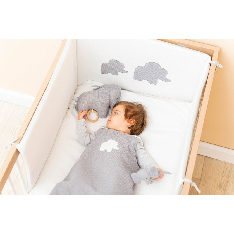 DOUDOU MUSICAL TRICOT GRIS 23 CM TEMBO