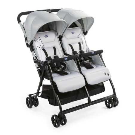 POUSSETTE DOUBLE OHLALA TWIN SILVER CAT
