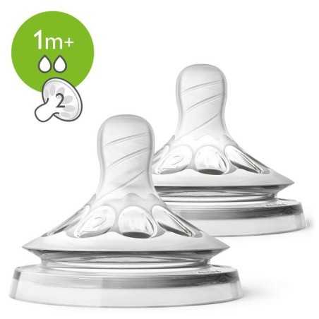 SCF042/27 2 TETINES NATURAL 1M+ 2 TROUS
