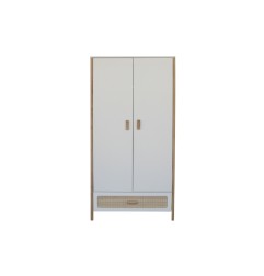 OCEANIA ARMOIRE 1 TIROIR ROTIN, 2 PORTES. PIEDS EN CANNE DE ROTIN, FACADES DE
