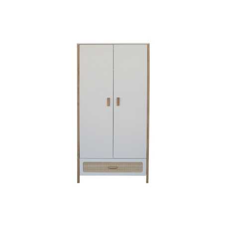 OCEANIA ARMOIRE 1 TIROIR ROTIN, 2 PORTES. PIEDS EN CANNE DE ROTIN, FACADES DE