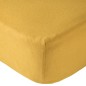 LOT DE 2 DRAPS HOUSSE MOUTARDE / BLANC - 60X120X15CM