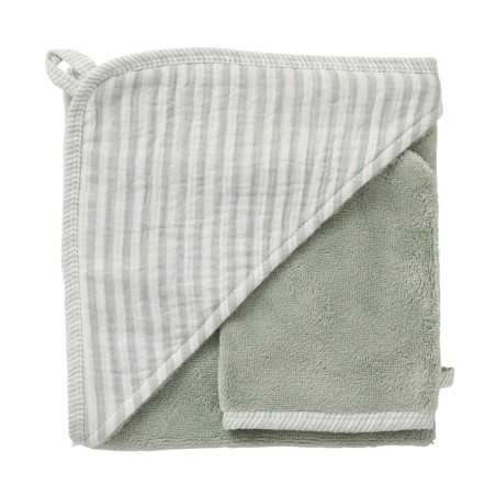 CAPE DE BAIN + GANT RAYE