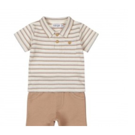 Haut+pantalon marron bleu RAYURES 9M