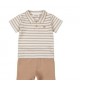 Haut+pantalon marron bleu RAYURES 9M