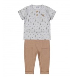 Ens tee-shirt+pantalon bateau 3M