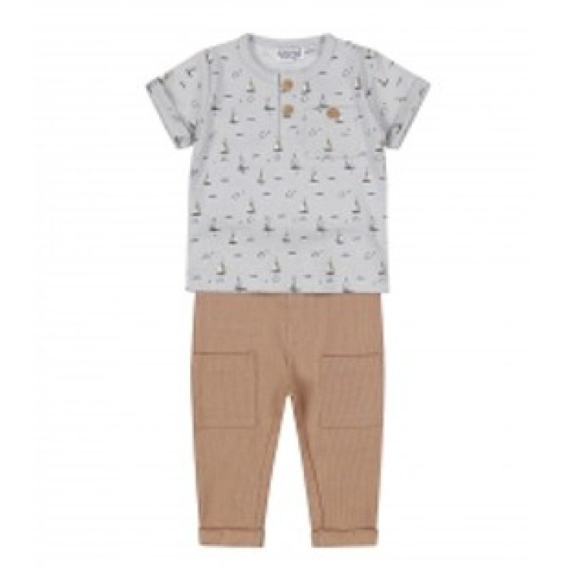 Ens tee-shirt+pantalon bateau 3M