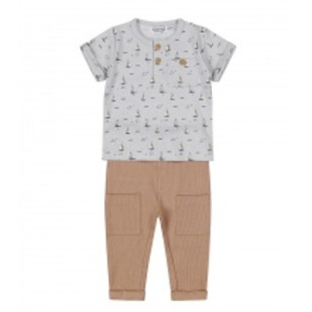 Ens tee-shirt+pantalon bateau 3M