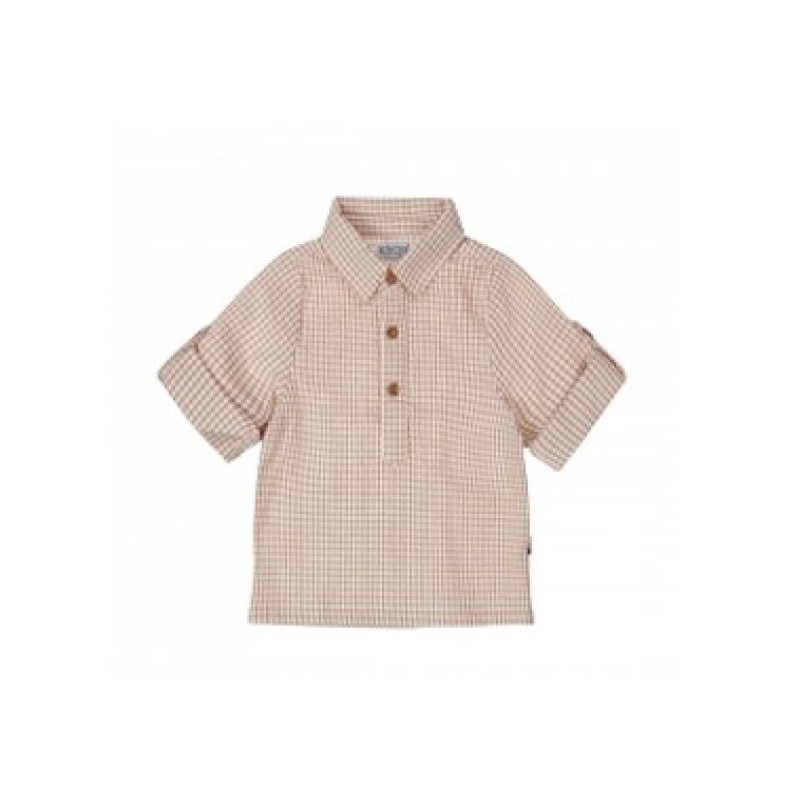 Chemise marron rayures 6M