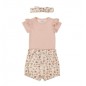 Body rose+short fleuri+bandeau 12M