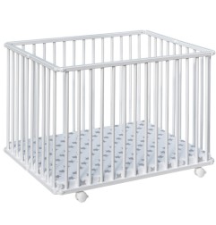 PARC BOIS PLIANT HUGO BLANC + ROULETTE