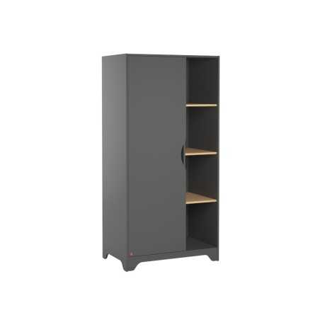 ARMOIRE 1 PORTE LEAF GRAPHITE BOIS