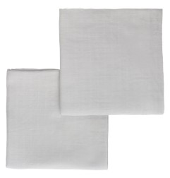 LOT DE 2 LANGES UNIS GAIA GRIS 70X70CM