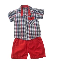 ENSEMBLE GARCON CHEMISE CARREAUX & SHORT